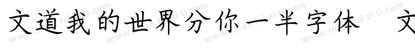 文道我的世界分你一半字体   文道字库字体转换